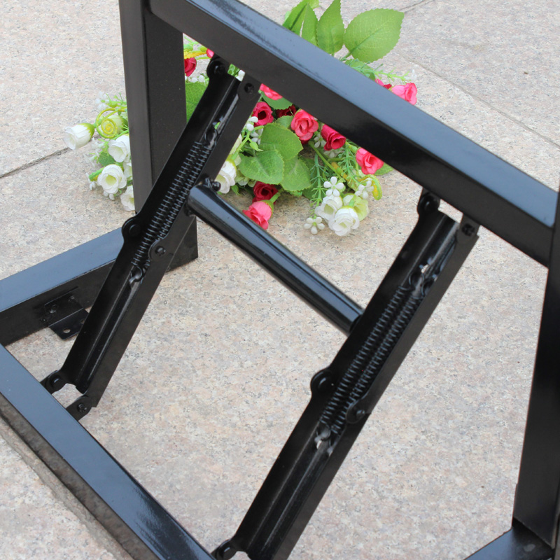 简易可折叠桌腿支架 桌r架 家用桌子腿餐桌腿黑色架子金属标配桌