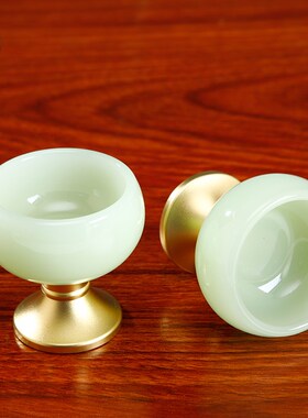 供佛杯供水杯琉璃玉合金底小酒杯家用供财L神爷供地主关公酒杯茶