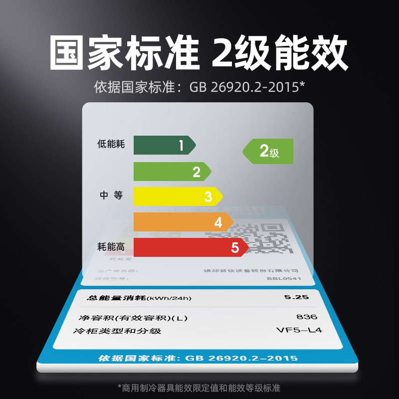 银都商用双开门冰箱饮料冷藏柜蔬菜保鲜I展示柜玻璃门大容量点菜