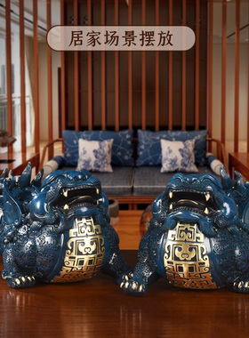 貔貅摆件纯e铜一对家用客厅店铺开业贺礼礼品办公室装饰物