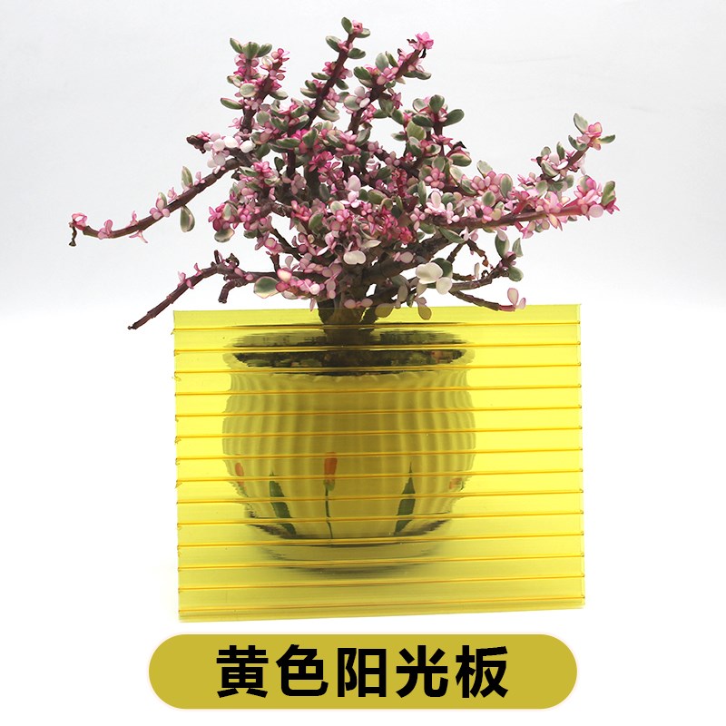 黄色橙色PC阳光j板婚庆中空心板蜂窝板双层4/6mm彩色道具装饰隔断