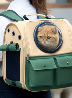 猫包外出便携宠物背包太空舱猫咪外出大容量狗书包双肩猫包猫背包