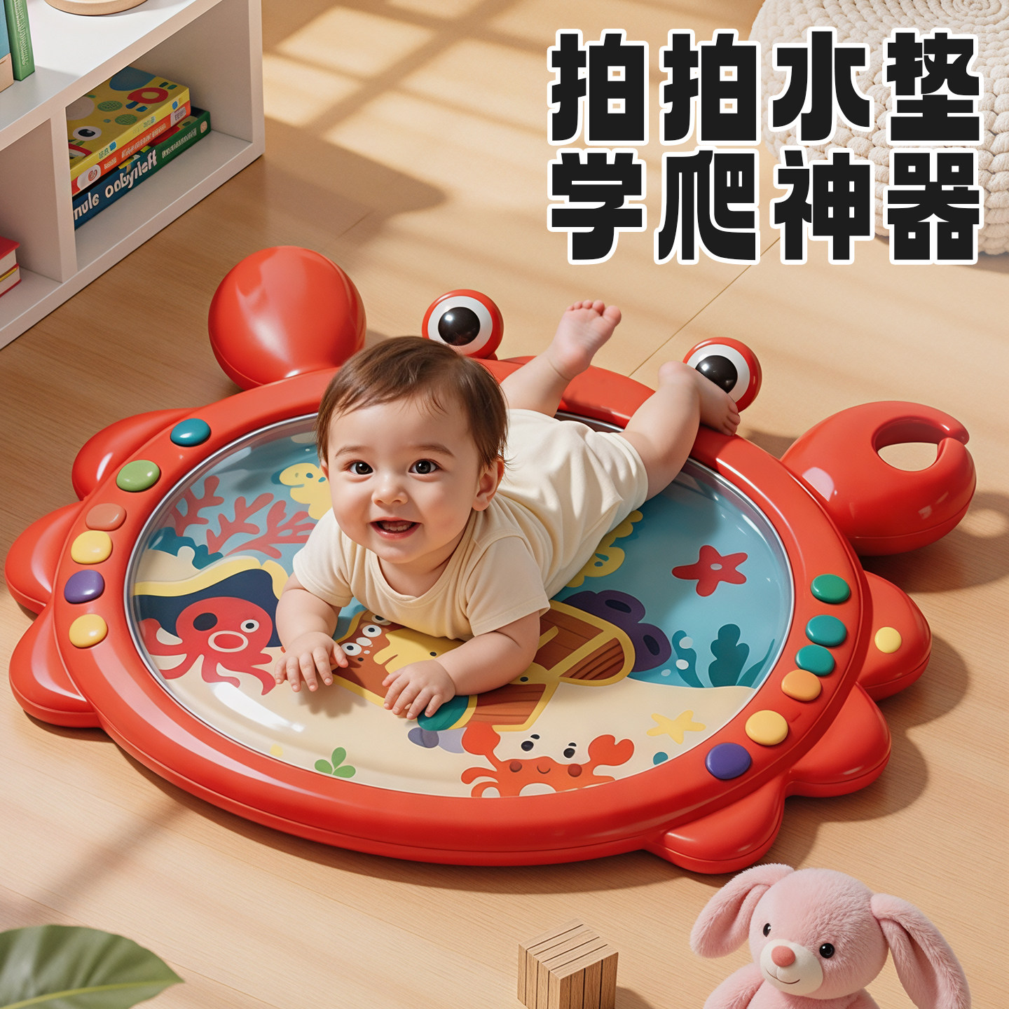 宝宝拍拍爬行水垫大号加厚地垫子婴儿爬爬垫水床儿童春夏早教玩具