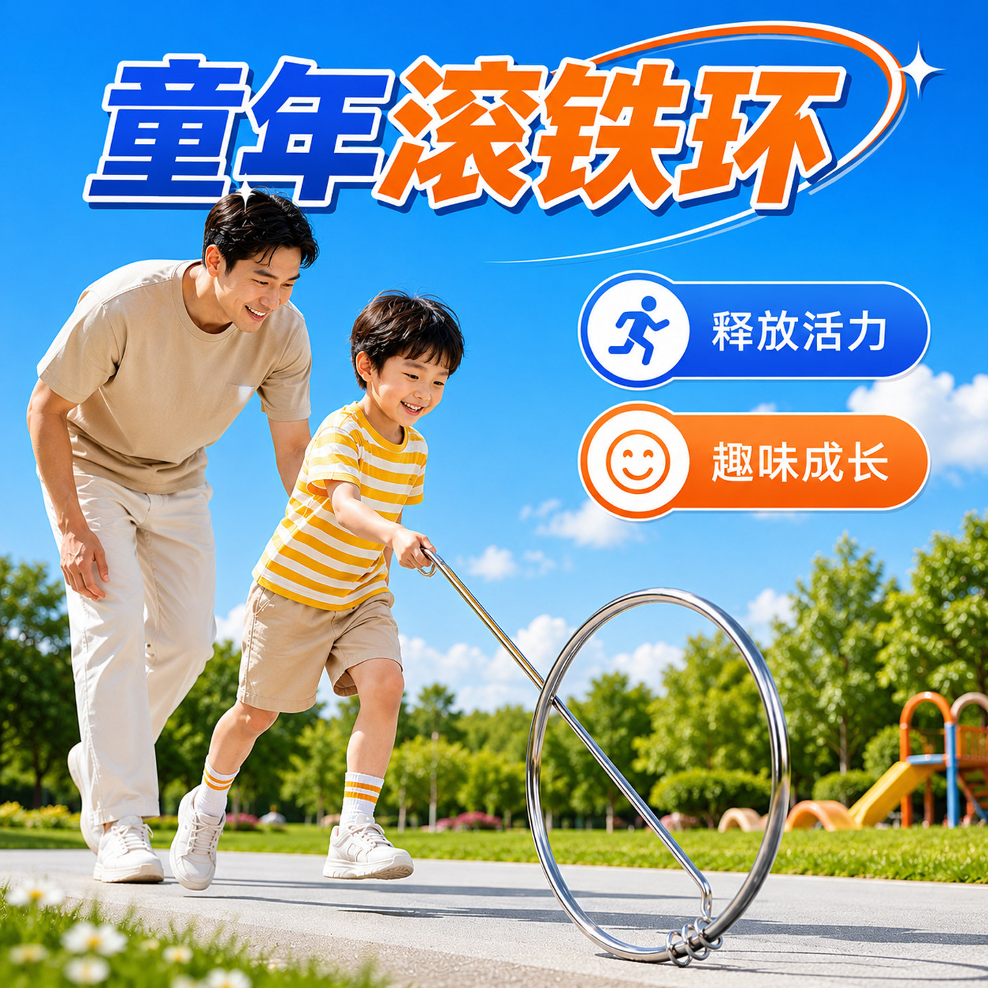 铁环滚铁圈儿童感统风火轮玩具图片