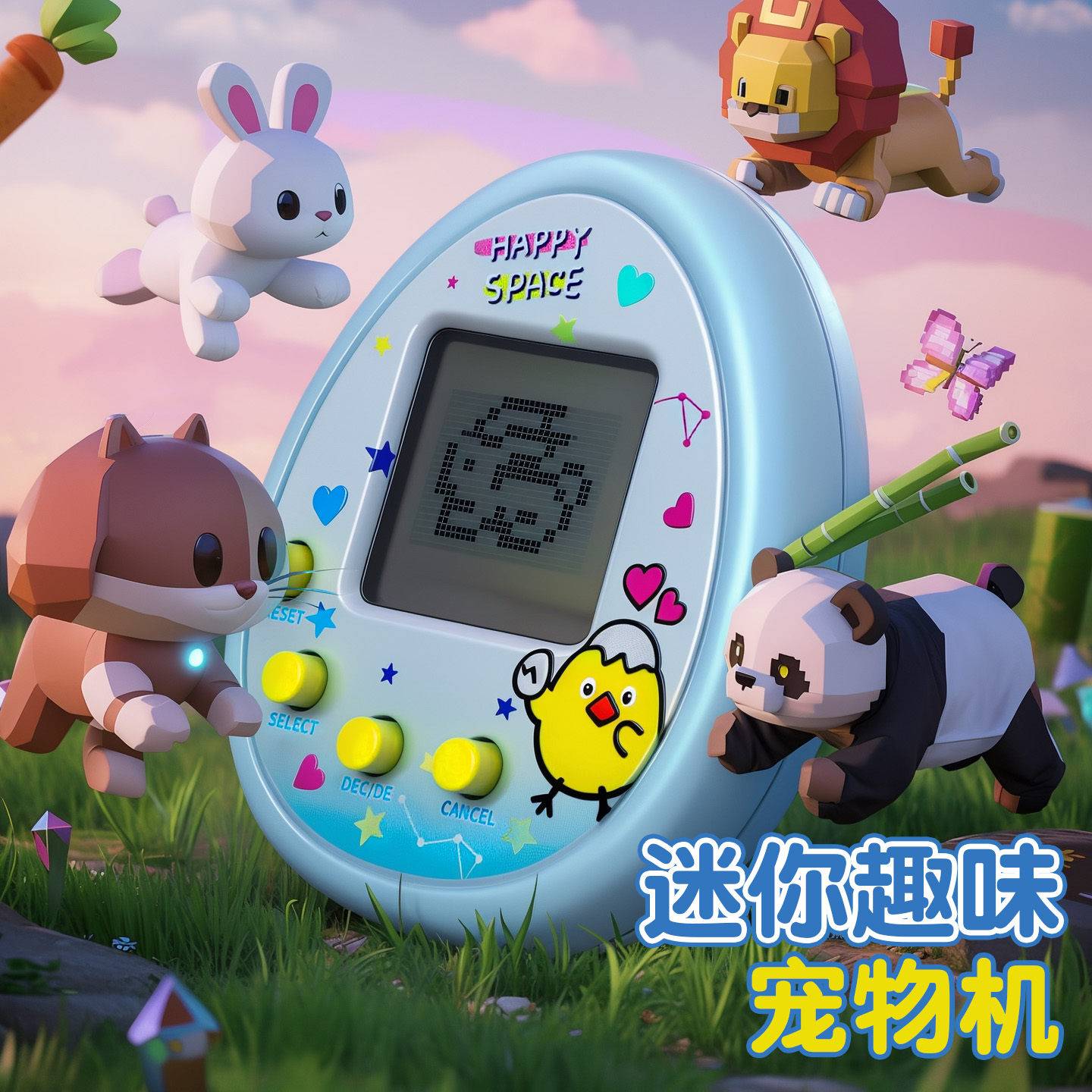 电子宠物机可进化喂养成动物游戏机迷你掌上精灵玩具童年怀旧挂件