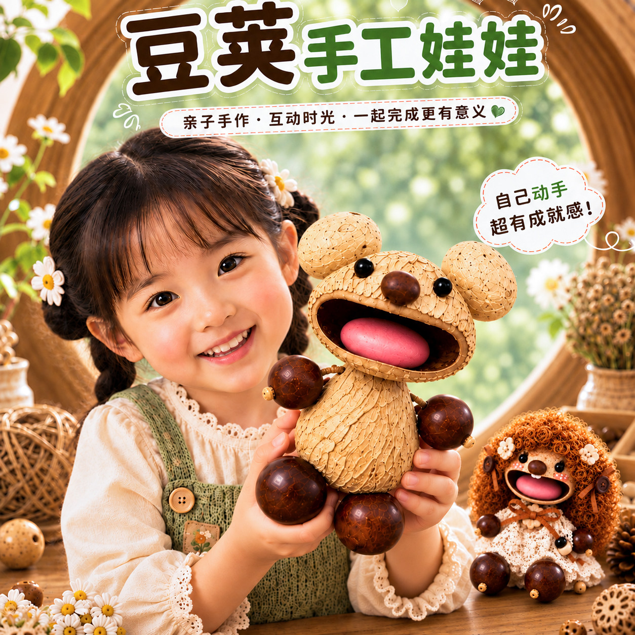 豆荚娃娃DIY材料包手工礼物图片