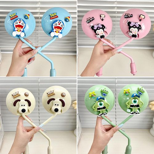 卡通图案电动车后视镜通用电瓶车后视镜子装饰小配件雅迪爱玛台铃