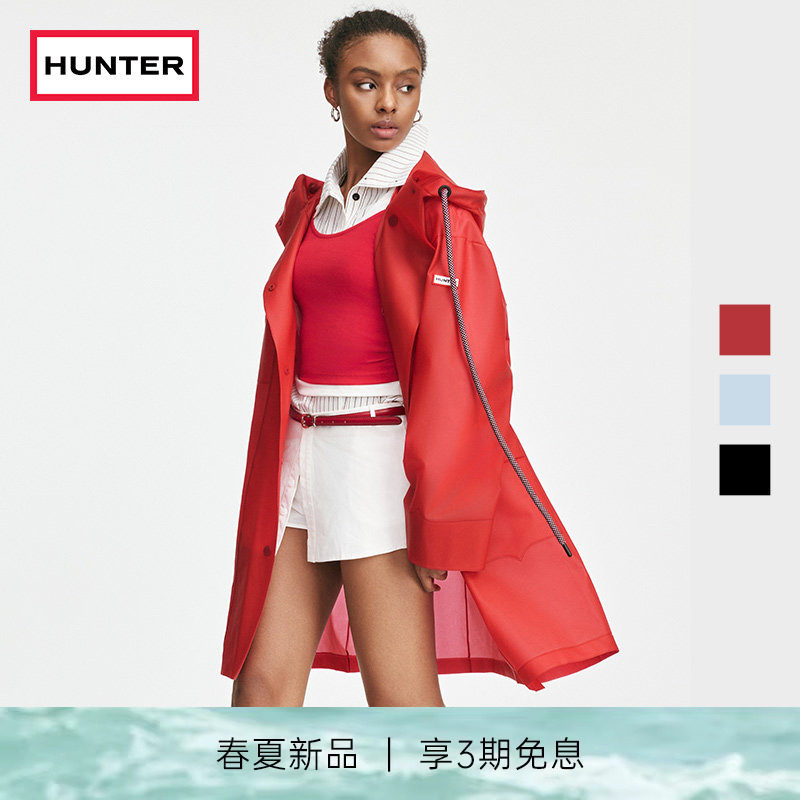 HUNTER2026早春新款廓形连帽雨衣户外露营防水情侣款时尚休闲雨衣
