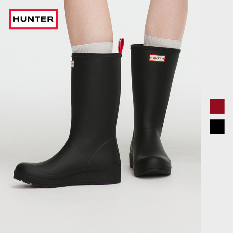 Hunter女鞋酷玩雨鞋中筒靴厚底