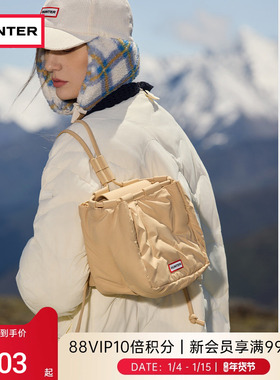 HUNTER2025秋冬新款男女同款泡芙水桶双肩背包简约休闲通勤背包