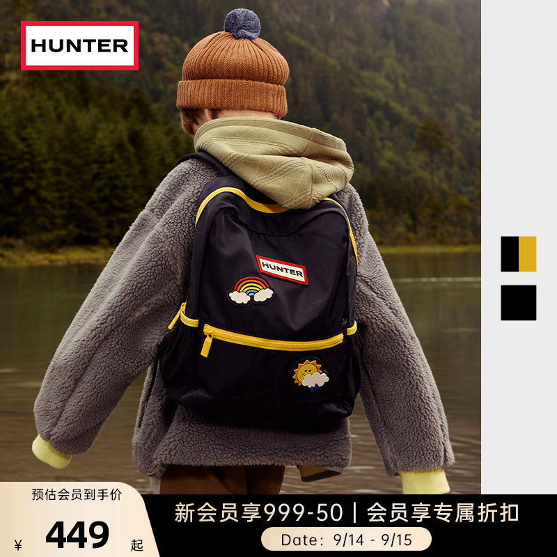 HUNTER儿童尼龙徽章双肩背包男童女童书包户外轻便减负便携休闲包图片