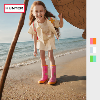 HUNTER2026春夏新款儿童海洋风印花高筒雨靴户外防水防滑宝宝水鞋