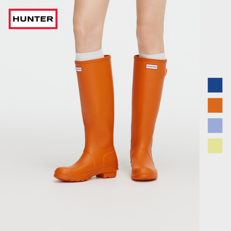 HUNTER女靴经典惠灵顿雨靴户外露营防水防滑涉水鞋长筒靴胶鞋女鞋