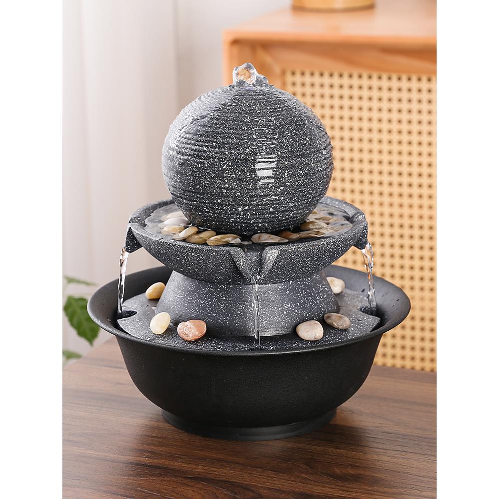 招财风水轮八方来财桌面小喷泉现代简约水景乔迁开业送礼生日礼物