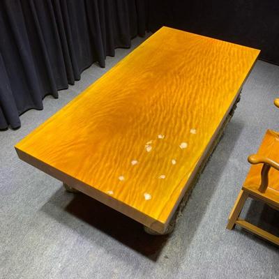 黄花梨木大板金丝楠木茶桌组合原木实木茶台办公新中式桌家具2米*