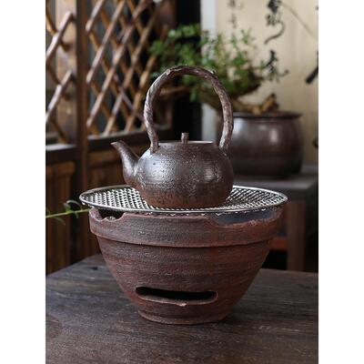覆古木烧大炉木炭炉手工个性化茶壶粗陶烧烤炉边炉阳台户外