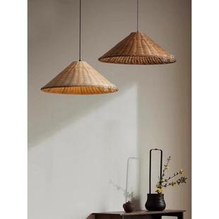 中国风格 日本禅宗灯 客厅餐厅茶室民宿竹帽灯原木风格