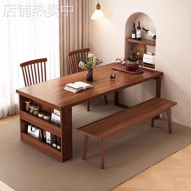 一件起批餐桌一桌四椅餐桌组合饭店可储物收纳餐桌餐边柜一体餐桌