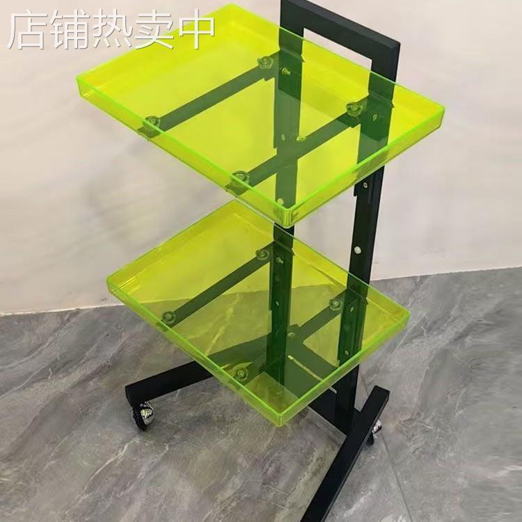 发廊烫染车简约不锈钢亚克力防染膏工具车可折叠美容美发推车