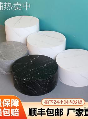 圆形直播主播站台空调底座服装模特地台婚纱试衣台仿大理石展示台