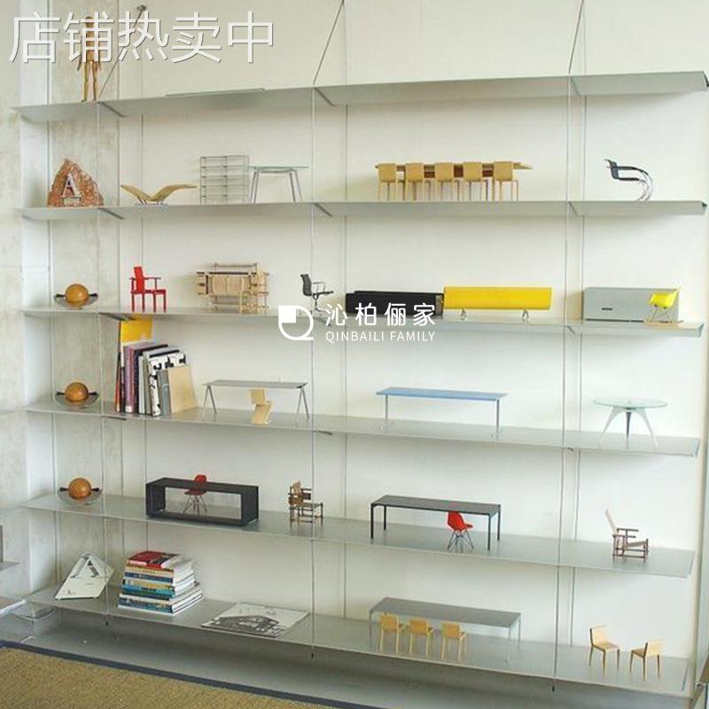 现代简约墙上置物架书架壁挂不锈钢墙面隔板客厅一字层板展示架子
