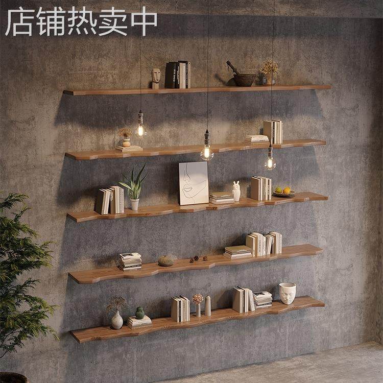 墙上置物架实木层板卧室墙壁挂式货架隔板客厅墙面收纳装饰展示架