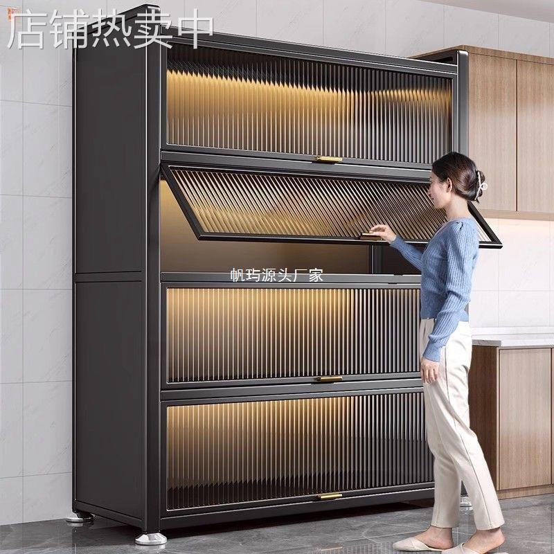 厨房置物架落地餐边柜储物柜子多层家用客厅微波炉收纳橱柜