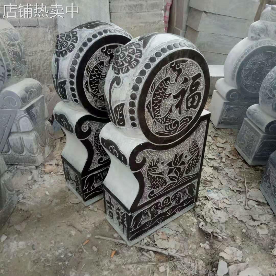 石雕门墩一对家用包邮门口青石仿古做旧大象石墩石鼓抱鼓石