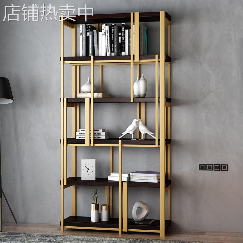 北欧金色铁艺多层置物架 家用客厅落地陈列架 办公室咖啡厅展示架