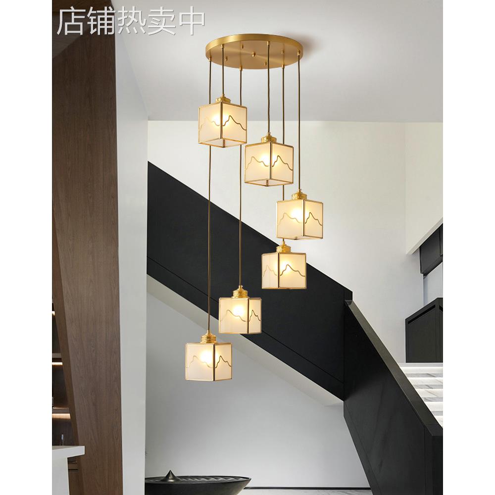 网红新款餐厅吊灯北欧灯具现代简约餐桌新中式楼梯吊灯饭桌主灯饰