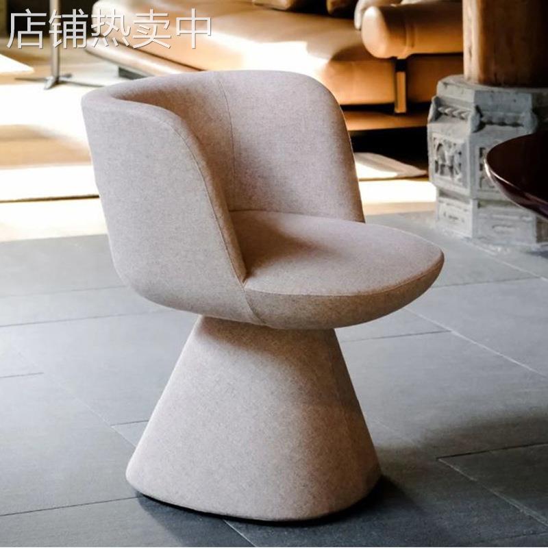 意式极简设计师可旋转餐椅简约别墅高端酒店洽谈椅卧室家用化妆凳
