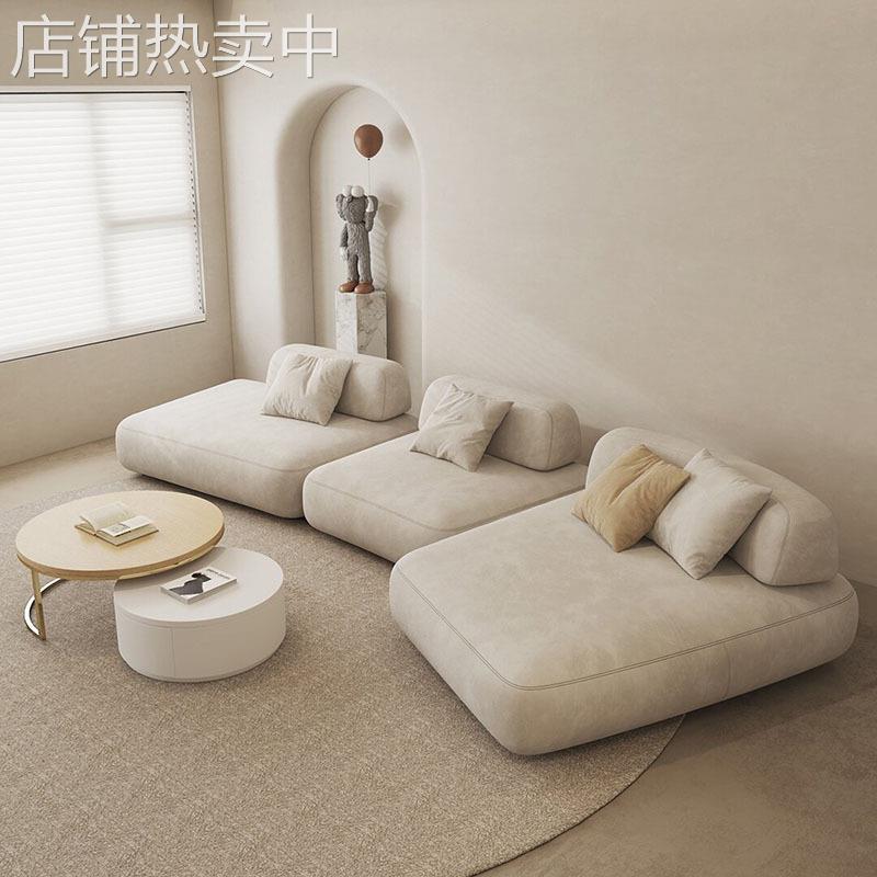 意式极简ins风异形转角模块组合沙发北欧简约客厅轻奢磨砂绒家具