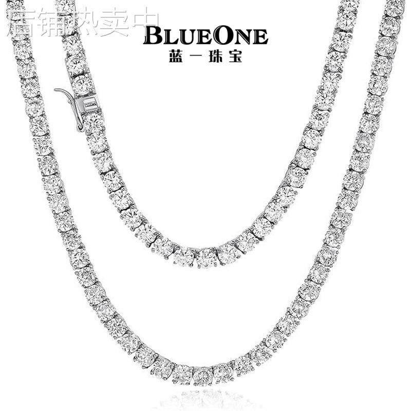 满钻单排锆石网球项链简约时尚嘻哈男女颈链首饰跨境欧美热销