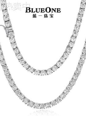 满钻单排锆石网球项链简约时尚嘻哈男女颈链首饰跨境欧美热销