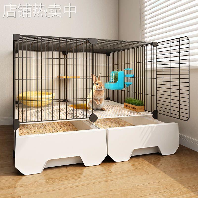 加密兔笼子家用大号荷兰猪豚鼠专用笼室内养兔专用带厕所兔别墅