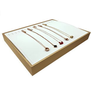 高档首饰盒戒指展示托盘项链架珠宝玉器吊坠耳钉手镯收纳拉丝皮格