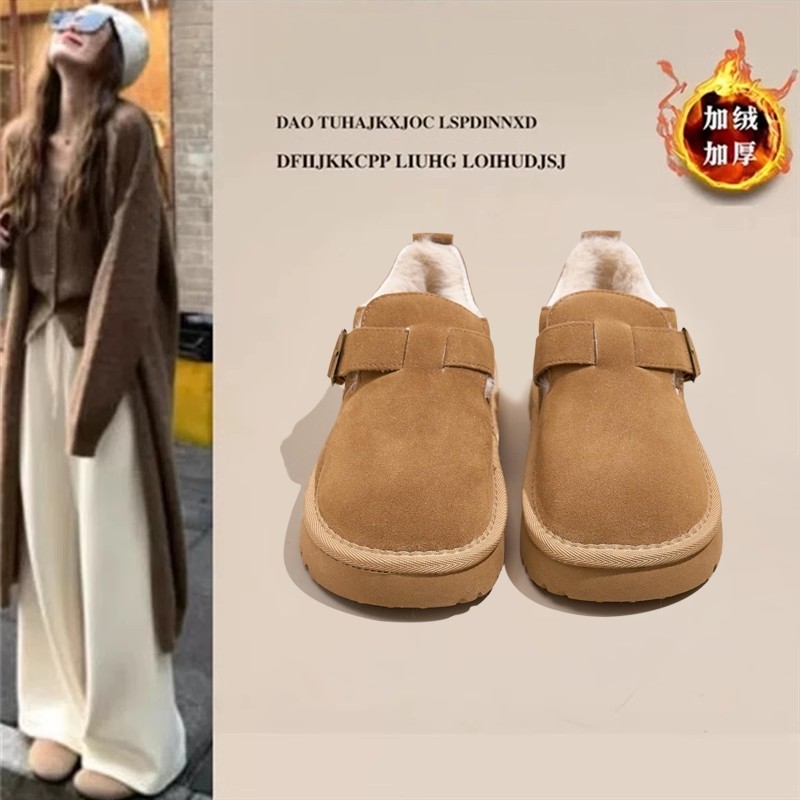 平底勃肯鞋加绒保暖雪地靴女2026新款冬季乐福鞋豆豆鞋博肯鞋棉鞋,女鞋,勃肯鞋/软木鞋,淘宝优惠券,粉丝福利购,淘宝优惠卷