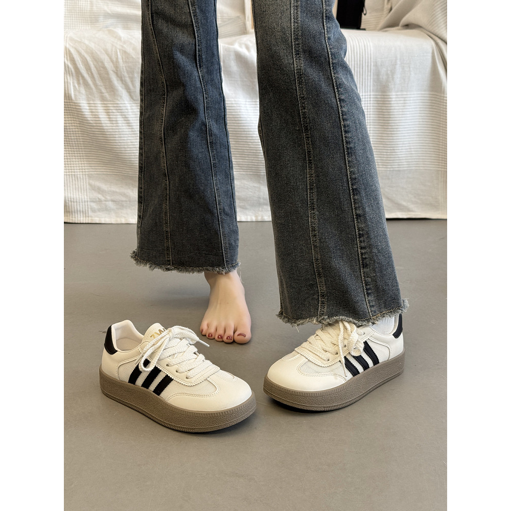 网面德训鞋女2026春夏季薄款透气新款厚底小白鞋配裙子网鞋潮板鞋,女鞋,德训鞋,淘宝优惠券,粉丝福利购,淘宝优惠卷