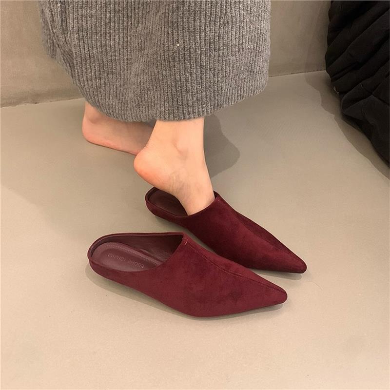港风复古小众包头半拖鞋女