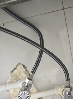 冷热高压软管进水金属进水管热水器编织4分编织管304不锈钢连接