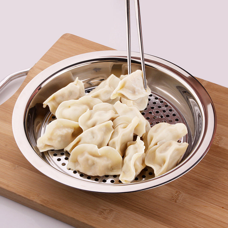 Thickened stainless steel double-layer multi-purpose plate for boiled dumplings