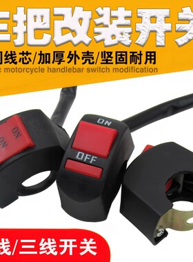 电瓶摩托车外置LED射灯车把改装电动车按钮开关前大灯通用总成
