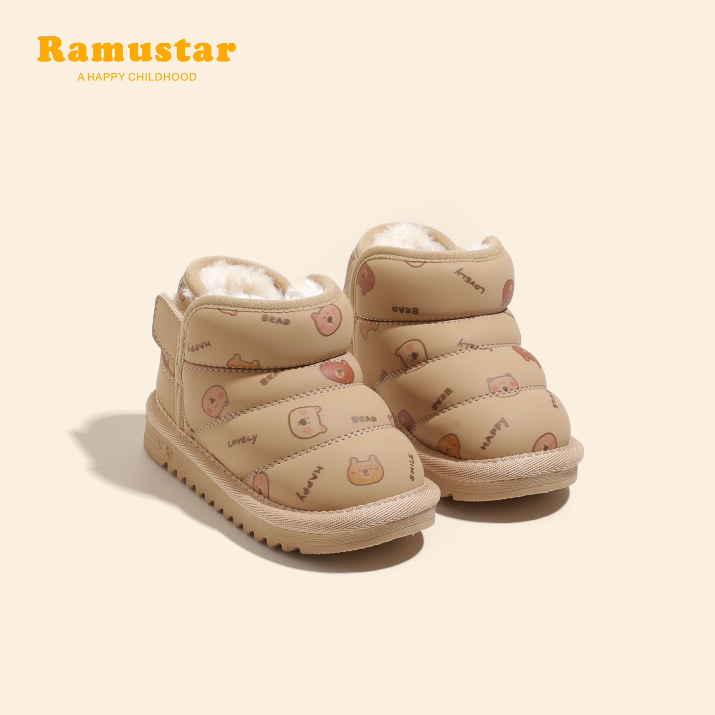 冬季新款宝宝雪地靴加绒棉鞋