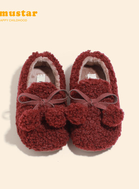 女宝宝皮鞋冬季新款加绒保暖冬鞋防滑冬软底女童棉靴加厚女宝棉鞋