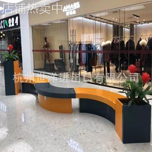 新款玻璃钢组合花盆座椅坐凳创意美陈玻璃钢带花艺坐凳