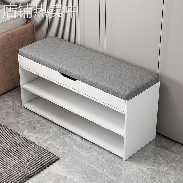 换鞋凳家用门口鞋柜坐凳一体简易鞋架子进门软包坐垫可坐式穿重吴