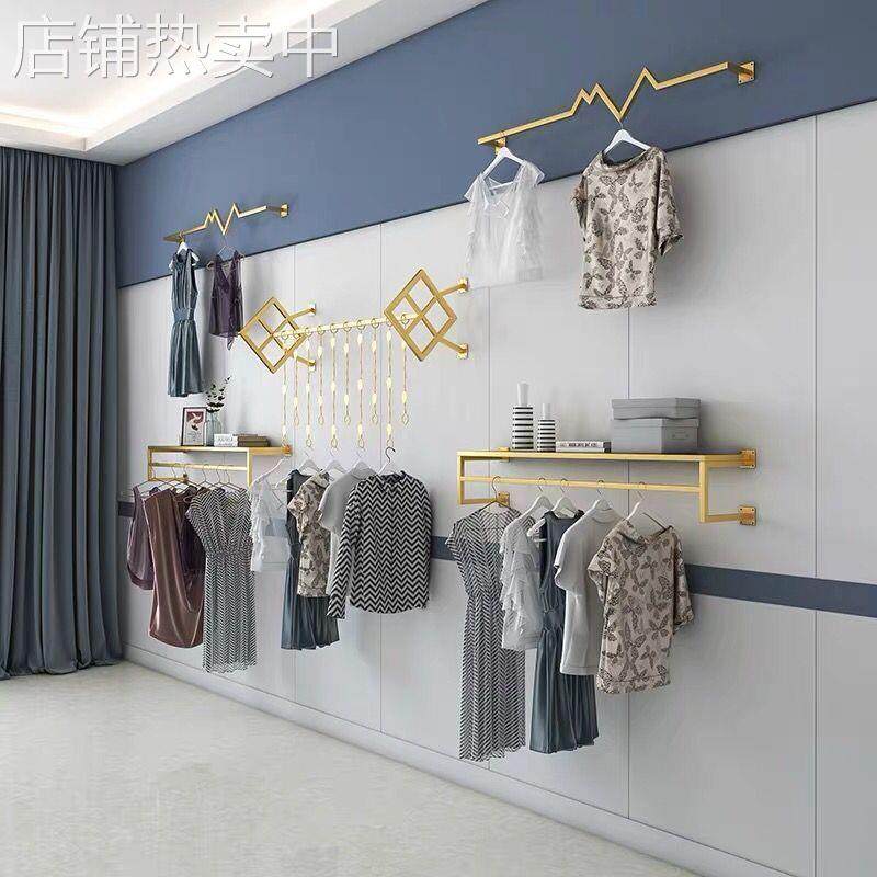服装店墙壁展示架上墙正挂侧挂男女童装壁挂墙上挂衣架组合架货架