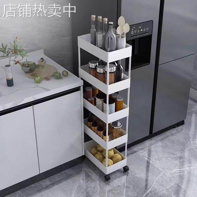 厨房夹缝小推车落地置物架菜篮子冰箱侧收纳超窄缝隙卫生间龚之荣