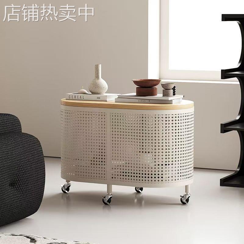 可移动换鞋凳奶油风入户家用门口轻奢高级感一体铁艺可储物穿鞋桌