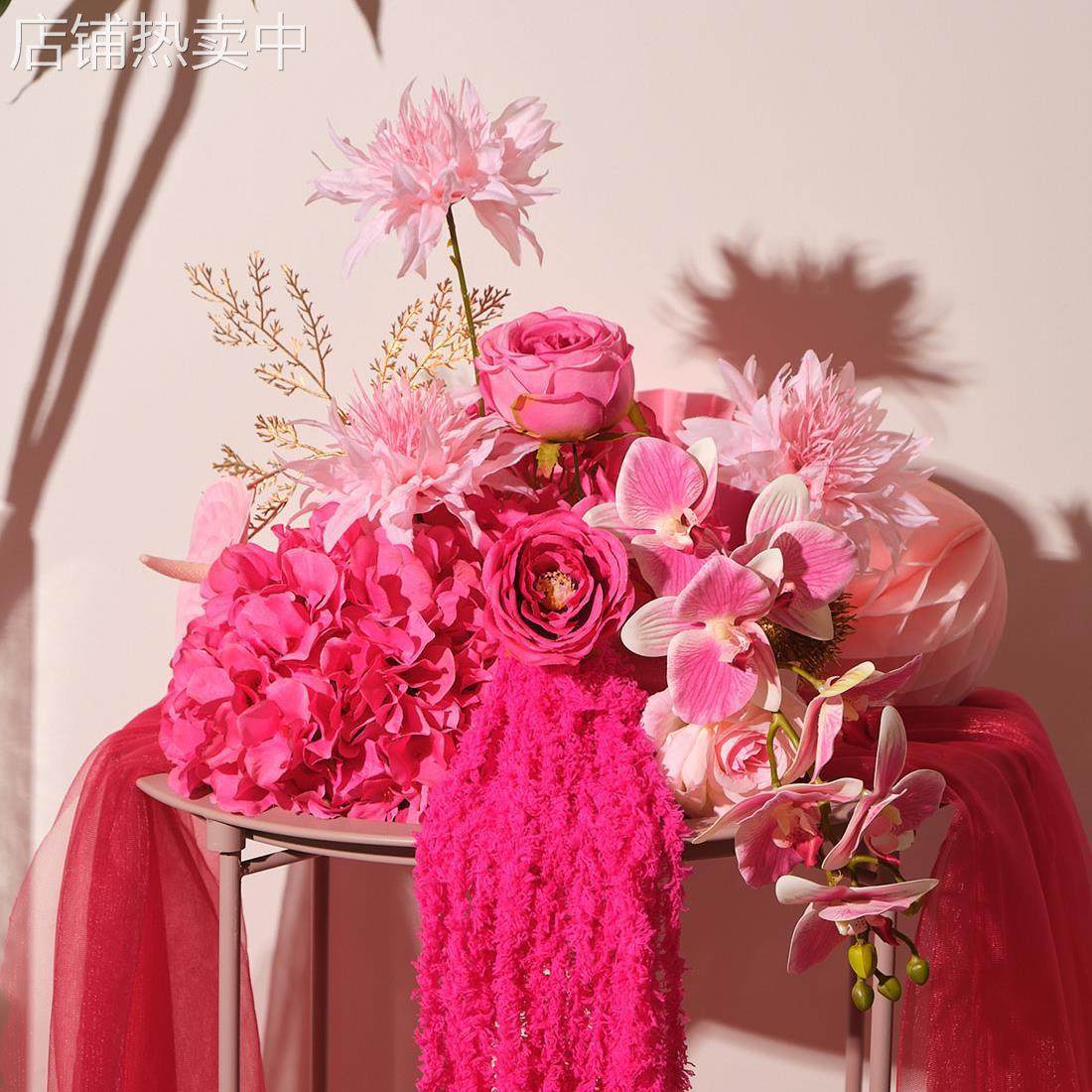 婚房花艺玫红大红色系花假花结婚卧室客厅布置桌花喜庆床头花,节庆用品/礼品,陪嫁用品套装,淘宝优惠券,粉丝福利购,淘宝优惠卷